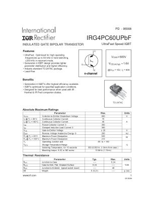 IRG4PC60U datasheet cover page