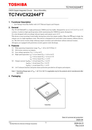 TC74VCX2244FT datasheet cover page