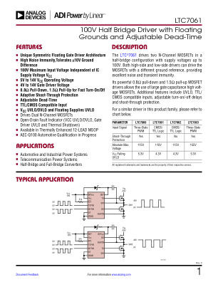 LTC7061 datasheet cover page