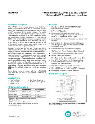 MAX6954 datasheet cover page
