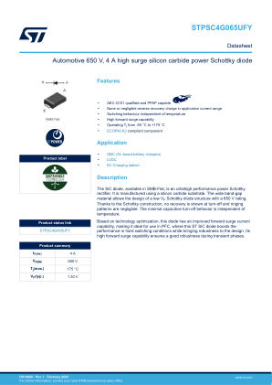 STPSC4G065UFY datasheet cover page