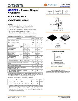 NVMTS1D2N08H 数据手册首页