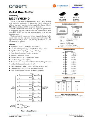MC74VHC540 数据手册首页