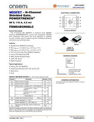 FDMS4D5N08LC datasheet cover page