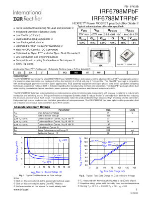 IRF6798M datasheet cover page