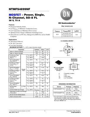 NTMFS4899NF datasheet cover page