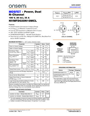 NVMFD020N10MCL 数据手册首页