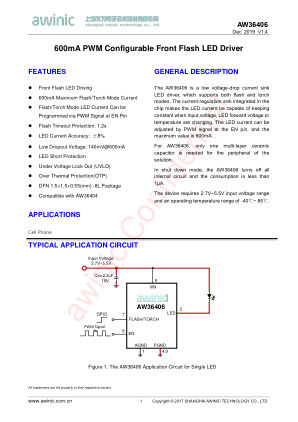 AW36406 datasheet cover page