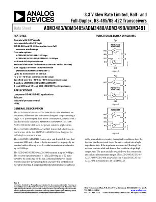 ADM3483 数据手册首页