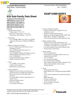 K53P144M100SF2 datasheet cover page