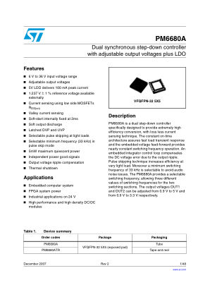 PM6680A datasheet cover page