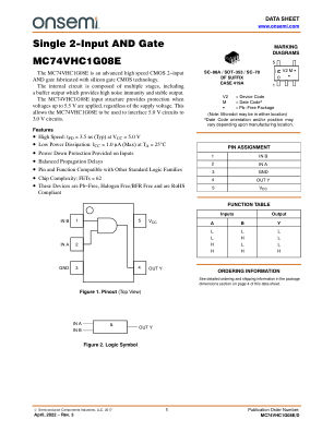 MC74VHC1G08E datasheet cover page