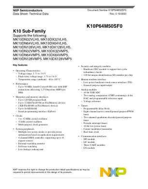 K10P64M50SF0 数据手册首页