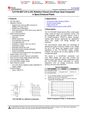 TLV1704-SEP datasheet cover page