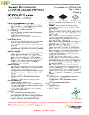 MC9S08JE128 数据手册首页