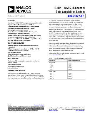 ADAS3022-EP 数据手册首页