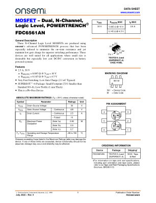 FDC6561AN 数据手册首页