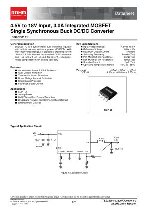 BD9C301FJ 数据手册首页