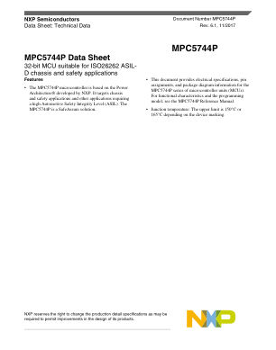 MPC5744P 数据手册首页