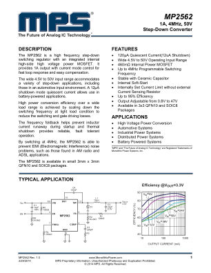 MP2562 datasheet cover page