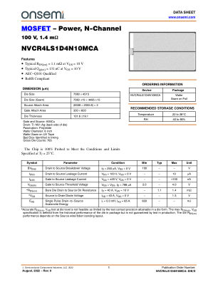 NVCR4LS1D4N10MCA-DIE 数据手册首页