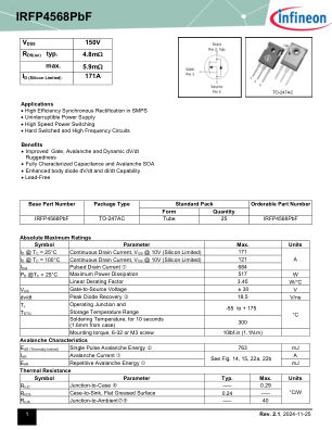 IRFP4568 数据手册首页