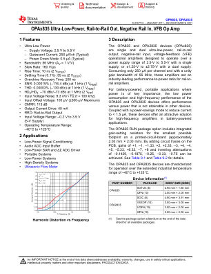 OPA835 datasheet cover page