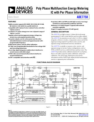 ADE7758 数据手册首页