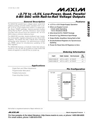 MAX5100 datasheet cover page