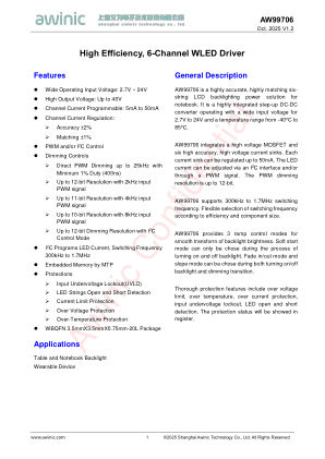 AW99706 datasheet cover page
