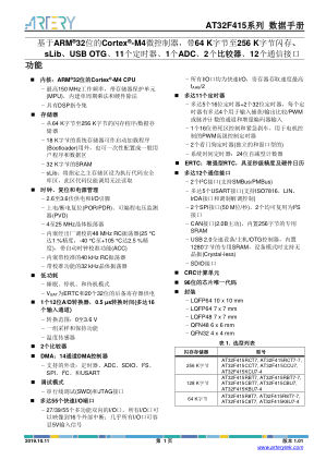 AT32F415 数据手册首页