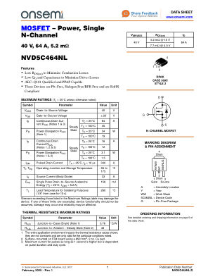 NVD5C464NL 数据手册首页