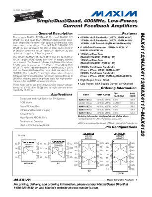 MAX4112 datasheet cover page