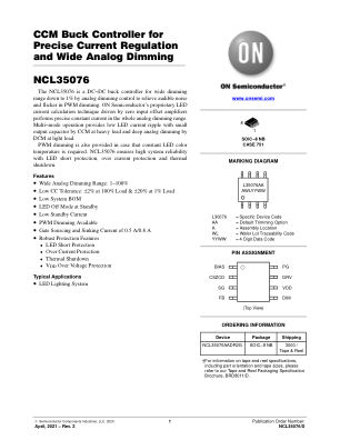 NCL35076 datasheet cover page