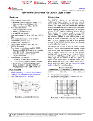 ISO7021 数据手册首页