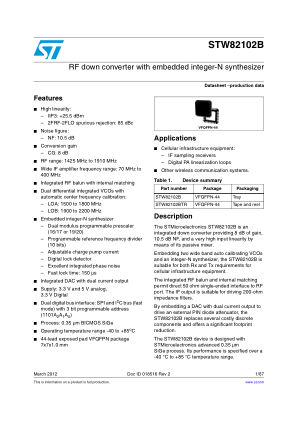 STW82102B 数据手册首页