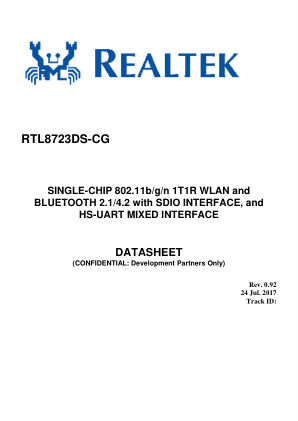 RTL8723DS-CG datasheet cover page