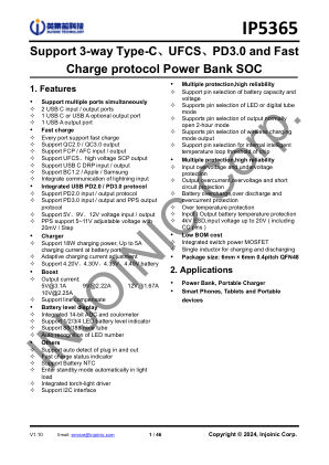 IP5365 datasheet cover page
