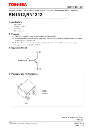 RN1313 datasheet cover page