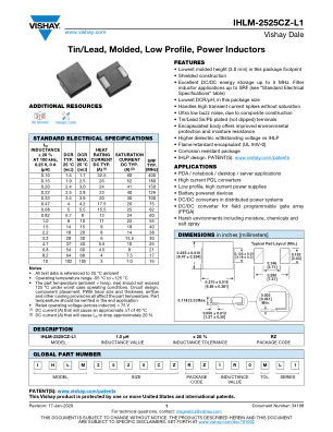 IHLM-2525CZ-L1 数据手册首页