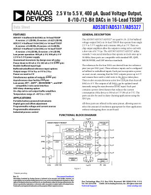 AD5307 数据手册首页