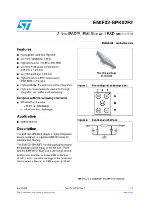 EMIF02-SPK02F2 数据手册首页