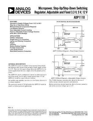 ADP1110 datasheet cover page
