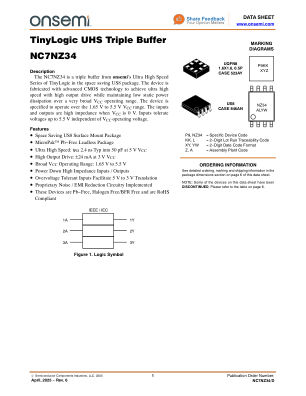 NC7NZ34 datasheet cover page
