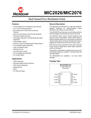 MIC2076-1YM-TR datasheet cover page