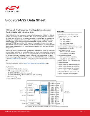 SI5395B-A-GM datasheet cover page