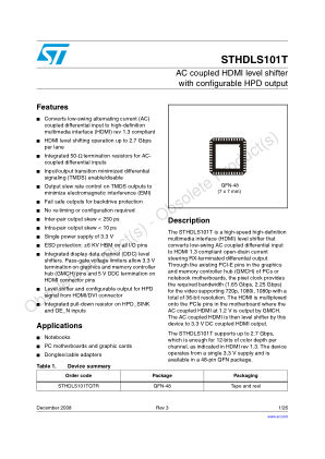 STHDLS101T 数据手册首页