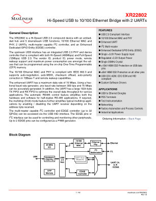 XR22802 datasheet cover page