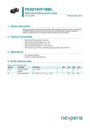 PESD18VF1BBLYL datasheet cover page