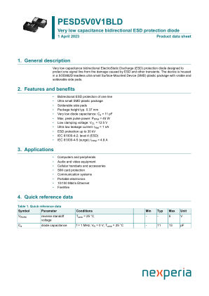 PESD5V0V1BLD datasheet cover page